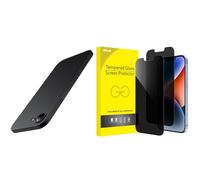 JETech for iPhone 16e Slim Case and Privacy Screen Protector Bundle