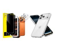 JETech for iPhone 17 Pro Max Privacy Screen Protector with Camera Lens Protector and Bumper Case Bundle