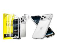 JETech for iPhone 17 Pro Max Screen Protector with Camera Lens Protector and Bumper Case Bundle