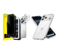 JETech for iPhone 17 Pro Privacy Screen Protector with Camera Lens Protector and Bumper Case Bundle