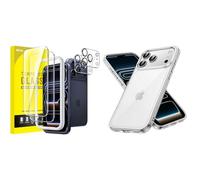 JETech for iPhone 17 Pro Screen Protector with Camera Lens Protector and Bumper Case Bundle