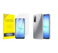 JETech for Samsung Galaxy A17 5G / 4G Tempered Glass Screen Protector and Bumper Case Bundle