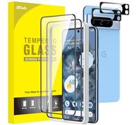 JETech Full Coverage Screen Protector for Google Pixel 8 Pro with Camera Lens Protector, Tempered Glass Film, Easy Installation Tool, Fingerprint ID Compatible, HD Clear, 2-Pack Each