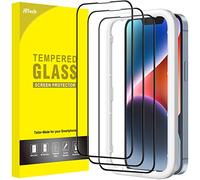 JETech Full Coverage Screen Protector for iPhone 14 Plus 6.7-Inch, Black Edge Tempered Glass Film with Easy Installation Tool, Case-Friendly, HD Clear, 3-Pack