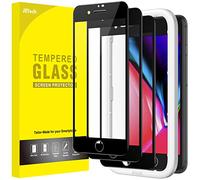 JETech Full Coverage Screen Protector for iPhone 8 Plus/7 Plus 5.5-Inch, Black Edge Tempered Glass Film with Easy Installation Tool, Case-Friendly, HD Clear, 3-Pack (Black)