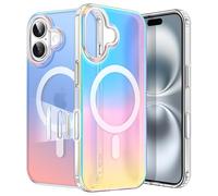 JETech Iridescent Case for iPhone 16 6.1-Inch with Camera Control Capture Button, Compatible with MagSafe, Cute Unique and Aesthetic Design, Colorful Translucent Cover (Iridescent)