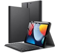 JETech Keyboard Case for iPad 10.2-Inch (2021/2020/2019 Model, 9th/8th/7th Generation) with Pencil Holder, Magnetic Detachable Bluetooth Wireless Keyboard, Soft TPU Back Stand Cover (Black)