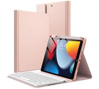 JETech Keyboard Case for iPad 9th/8th/7th Gen 10.2", Rose Gold