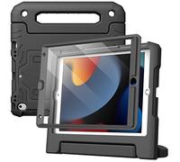 JETech Kids Case for iPad 10.2-Inch (9th/8th/7th Generation, 2021/2020/2019) with Built-in Screen Protector, Shockproof Full-Body Handle Stand Tablet Protective Cover (Black)