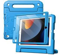 JETech Kids Case for iPad 10.2-Inch (9th/8th/7th Generation, 2021/2020/2019) with Built-in Screen Protector, Shockproof Full-Body Handle Stand Tablet Protective Cover (Blue)