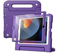 JETech Kids Case for iPad 10.2-Inch (9th/8th/7th Generation, 2021/2020/2019) with Built-in Screen Protector, Shockproof Full-Body Handle Stand Tablet Protective Cover (Purple)