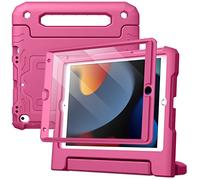 JETech Kids Case for iPad 10.2-Inch (9th/8th/7th Generation, 2021/2020/2019) with Built-in Screen Protector, Shockproof Full-Body Handle Stand Tablet Protective Cover (Plum)