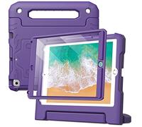 JETech Kids Case for iPad 9.7-Inch (6th/5th Generation, 2018/2017 Model) with Built-in Screen Protector, Shockproof Full-Body Handle Stand Tablet Protective Cover (Purple)