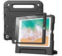 JETech Kids Case for iPad 9.7-Inch (6th/5th Generation, 2018/2017 Model) with Built-in Screen Protector, Shockproof Full-Body Handle Stand Tablet Protective Cover (Black)