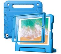 JETech Kids Case for iPad 9.7-Inch (6th/5th Generation, 2018/2017 Model) with Built-in Screen Protector, Shockproof Full-Body Handle Stand Tablet Protective Cover (Blue)