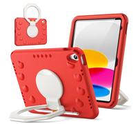 JETech Kids Case for iPad (A16) 11th/10th Generation (2025/2022) with 360 Degree Rotating Handle Stand, Shockproof Lightweight Tablet Cover with Pencil Holder (Red)