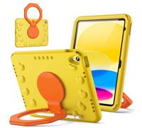 JETech Kids Case for iPad (A16) 11th/10th Generation (2025/2022) with 360 Degree Rotating Handle Stand, Shockproof Lightweight Tablet Cover with Pencil Holder (Yellow)