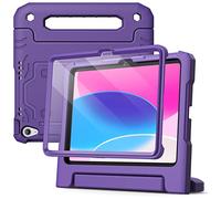 JETech Kids Case for iPad (A16) 11th/10th Generation (2025/2022) with Built-in Screen Protector, Shockproof Full-Body Handle Stand Tablet Protective Cover (Purple)