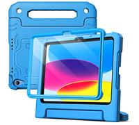 JETech Kids Case for iPad (A16) 11th/10th Generation (2025/2022) with Built-in Screen Protector, Shockproof Full-Body Handle Stand Tablet Protective Cover (Blue)