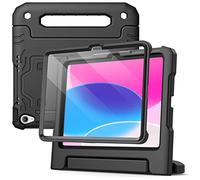 JETech Kids Case for iPad (A16) 11th/10th Generation (2025/2022) with Built-in Screen Protector, Shockproof Full-Body Handle Stand Tablet Protective Cover (Black)