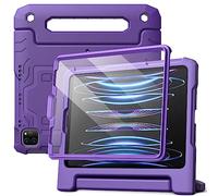 JETech Kids Case for iPad Pro 11 Inch (2022/2021/2020/2018 Model), iPad Air 5/4 (10.9-Inch) with Built-in Screen Protector, Shockproof Full-Body Handle Stand Tablet Protective Cover (Deep Purple)