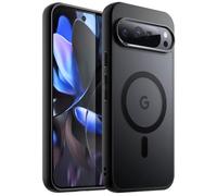 JETech Magnetic Case for Google Pixel 9/9 Pro 2024, Compatible with MagSafe, Translucent Matte Back Shockproof Phone Cover (Black)