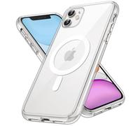 JETech Magnetic Case for iPhone 11 6.1-Inch Compatible with MagSafe Wireless Charging, Shockproof Phone Bumper Cover, Anti-Scratch Clear Back (Clear)