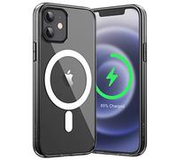 JETech Magnetic Case for iPhone 12/12 Pro 6.1-Inch Compatible with MagSafe Wireless Charging, Shockproof Phone Bumper Cover, Anti-Scratch Clear Back (Black)