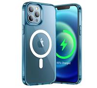 JETech Magnetic Case for iPhone 12 Pro Max 6.7-Inch Compatible with MagSafe Wireless Charging, Shockproof Phone Bumper Cover, Anti-Scratch Clear Back (Navy)