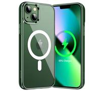 JETech Magnetic Case for iPhone 13 Mini 5.4-Inch Compatible with MagSafe Wireless Charging, Shockproof Phone Bumper Cover, Anti-Scratch Clear Back (Alpine Green)
