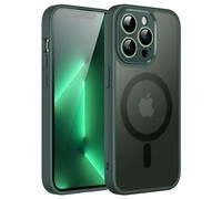 JETech Magnetic Case for iPhone 13 Pro 6.1-Inch, Compatible with MagSafe, Translucent Matte Back Camera Lens Full Protection Slim Shockproof Phone Cover (Midnight Green)