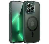 JETech Magnetic Case for iPhone 13 Pro Max 6.7-Inch, Compatible with MagSafe, Translucent Matte Back Camera Lens Full Protection Slim Shockproof Phone Cover (Midnight Green)