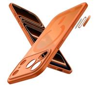 JETech Magnetic Case for iPhone 17 Pro 6.3-Inch Compatible with MagSafe, Shockproof Slim Phone Cover with Built-in Camera Control Button, Matte Translucent Back (Orange)