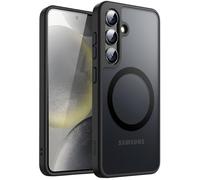 JETech Magnetic Case for Samsung Galaxy S24 5G 6.2-Inch, Compatible with MagSafe, Translucent Matte Back Shockproof Phone Cover (Black)