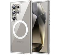 JETech Magnetic Case for Samsung Galaxy S24 Ultra 5G, Compatible with MagSafe, Shockproof Protective Phone Cover, Non-Yellowing Hard Clear PC Back (Clear)
