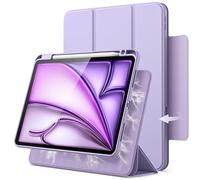 JETech Magnetic Detachable Case for iPad Air 11-Inch M4/M3/M2 (2026/2025/2024), iPad Air 5th/4th with Pencil Holder, Removable Rotating Cover, Portrait/Landscape Stand, Raised Screen View(Purple)