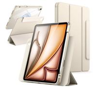 JETech Magnetic Detachable Case for iPad Air 11" M2-M4, Air 5/4, Starlight | For iPad Air 5/4 10.9" (2026-2020), Removable Rotating Cover, Pencil Holder, Portrait/Landscape Stand, Raised Screen View