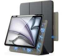 JETech Magnetic Detachable Case for iPad Air 13" M4/M3/M2, Space Gray | For 2026/2025/2024 Model, Rotating Cover, Pencil Holder, Portrait/Landscape Stand, Raised Screen View, Auto Wake/Sleep