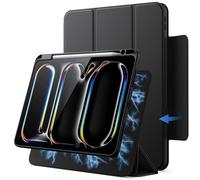 JETech Magnetic Detachable Case for iPad Pro 11-Inch M5/M4 (2025/2024) with Pencil Holder, Removable Rotating Clear Cover, Portrait/Landscape Stand with Raised Screen View (Black)