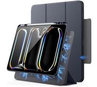 JETech Magnetic Detachable Case for iPad Pro 13-Inch M5/M4 (2025/2024) with Pencil Holder, Removable Rotating Clear Cover, Portrait/Landscape Stand with Raised Screen View (Grey)