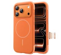JETech Magnetic Silicone Case for iPhone 18 Pro/17 Pro, Cosmic Orange | Color-Blocked Edge Design, Compatible with MagSafe, Silky Soft Touch, Shockproof Cover with Anti-Slip Grip