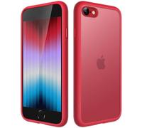 JETech Matte Case for iPhone SE 3/2 (2022/2020), iPhone 8/7, 4.7-Inch, Shockproof Military Grade Drop Protection, Frosted Translucent Back Phone Cover, Anti-Fingerprint (Red)