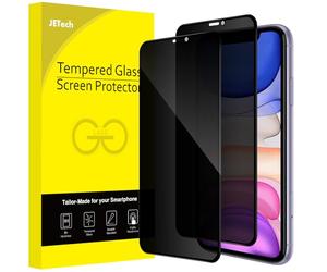 JETech Privacy Full Coverage Screen Protector for iPhone 11/XR 6.1-Inch, Anti-Spy Tempered Glass Film, Edge to Edge Protection Case-Friendly, 2-Pack