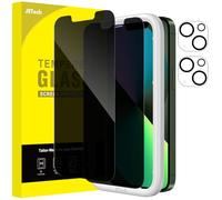 JETech Privacy Screen Protector for iPhone 13 mini 5.4-Inch with Camera Lens Protector, Anti-Spy Tempered Glass Film, Easy Installation Tool, 2-Pack Each