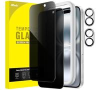 JETech Privacy Screen Protector for iPhone 16 6.1-Inch with Camera Lens Protector, Anti-Spy Tempered Glass Film, Easy Installation Tool, 2-Pack Each