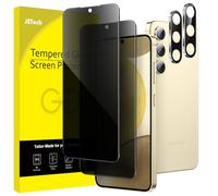JETech Privacy Screen Protector for Samsung Galaxy S24 5G 6.2-Inch with Camera Lens Protector, Anti-Spy Tempered Glass Film, Fingerprint ID Compatible, 2-Pack Each