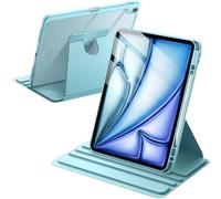 JETech Rotating Case for iPad Air 13-Inch M4/M3/M2 (2026/2025/2024) with Pencil Holder, 360 Degree Rotation Protective Stand Cover Clear Back, Auto Wake/Sleep (Blue)