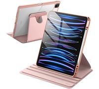 JETech Rotating Case for iPad Pro 12.9" 6/5/4/3, Rose Gold
