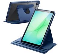 JETech Rotating Case for Samsung Galaxy Tab A11, 360 Degree Rotation Protective Stand Cover Clear Back, Multi-Angle Viewing (Navy)