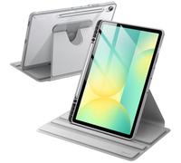 JETech Rotating Case for Samsung Galaxy Tab S10 FE Plus/S10 FE+ 13.1-Inch with S Pen Holder, 360 Degree Rotation Protective Stand Cover Clear Back, Auto Wake/Sleep (Silver)
